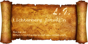 Lichtenberg István névjegykártya